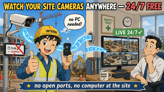 Watch Your Site Cameras Anywhere 24/7 Free