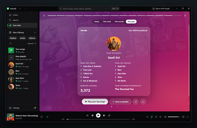 Your Soundtrack: your year in music, told as a story