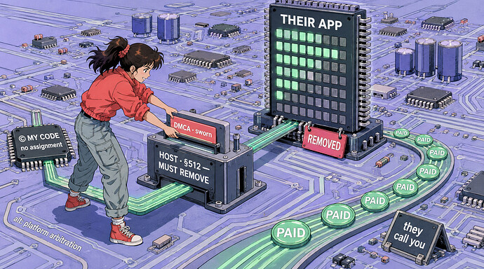 The one lever that crosses borders: your copyright takes their product offline