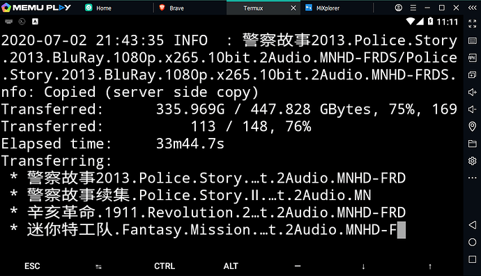 Rclone termux copying