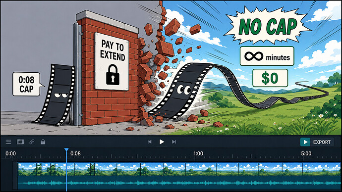 the 8-second cap is just a meter - free long AI video