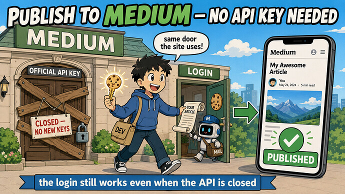 Publish to Medium No API Key Needed