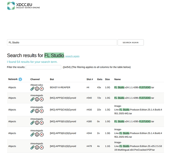 XDCC search results for FL Studio