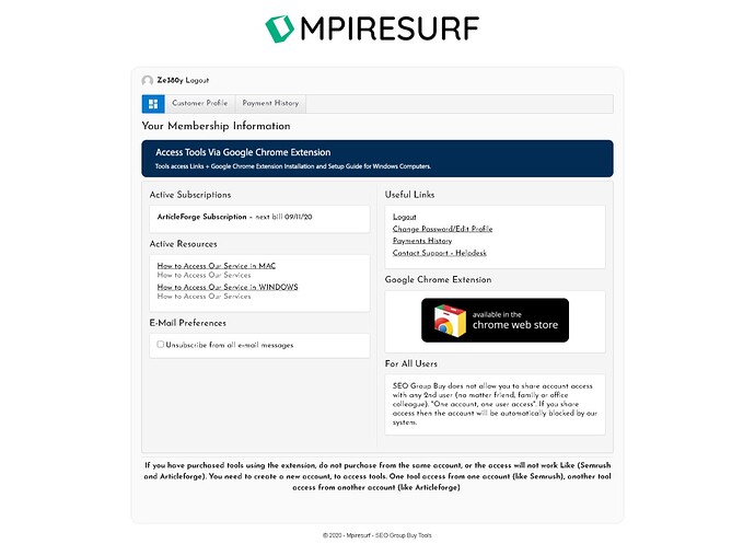 Your Membership Information