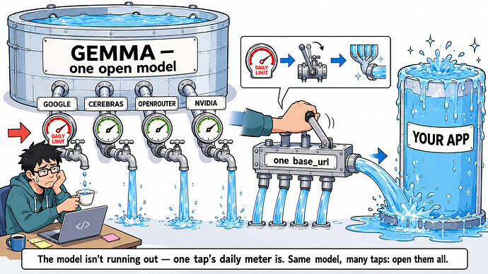 Gemma runs free on many clouds - swap one base_url