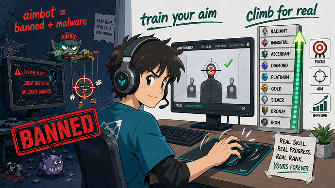 The real cheatcode: train your aim, climb for real, no ban