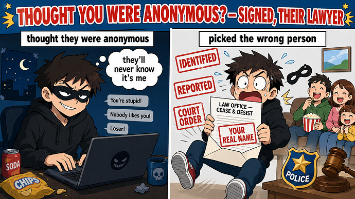 Thought you were anonymous - signed, their lawyer