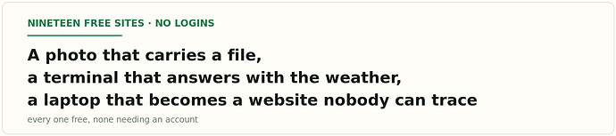 nineteen free sites, no logins