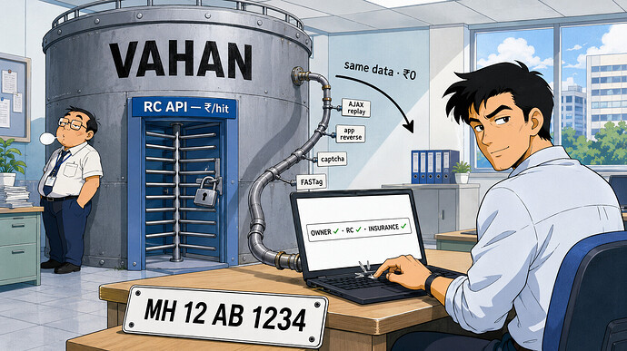 Indian vehicle lookup — one VAHAN database, four unofficial taps