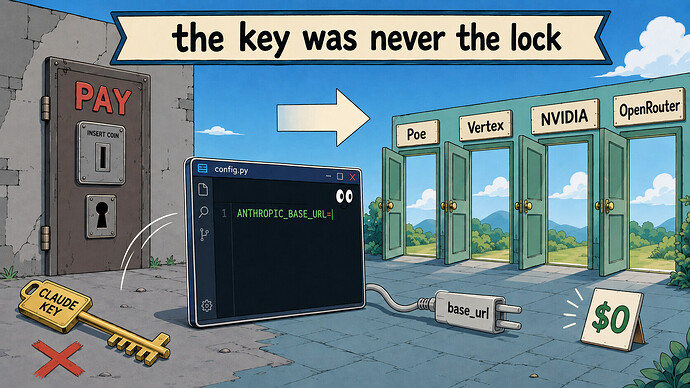 the key was never the lock - free Claude by base_url