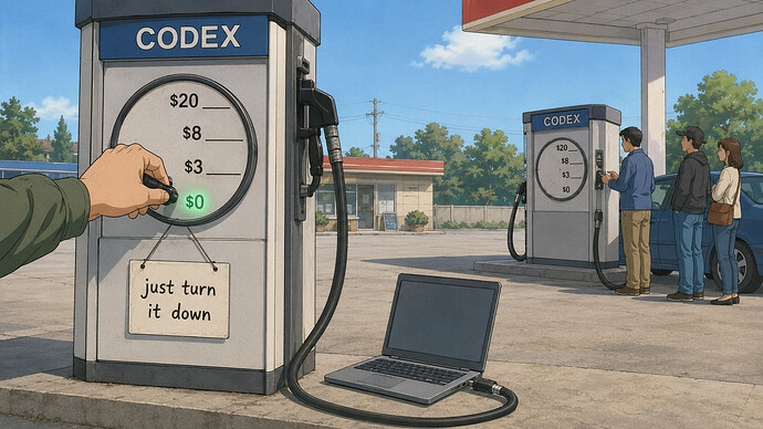 Codex pump — same tool, dial the price to $0