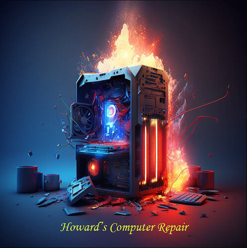 computer tower on fire 1