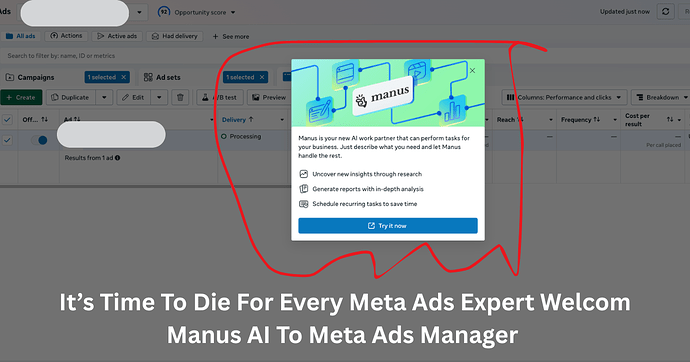 It’s Time To Die For Every Meta Ads Expert Welcom Manus AI To Meta Ads Manager
