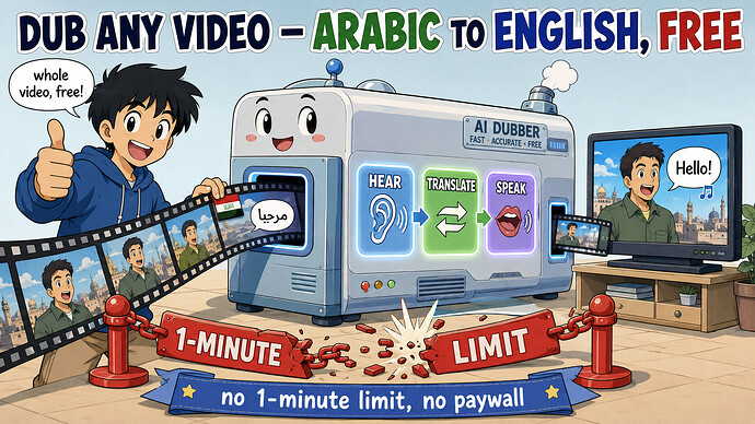 Dub Any Video Arabic to English Free
