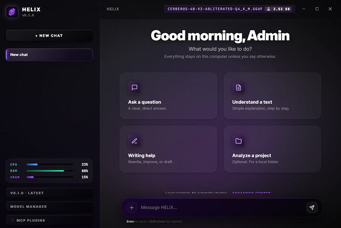 HELIX chat dashboard