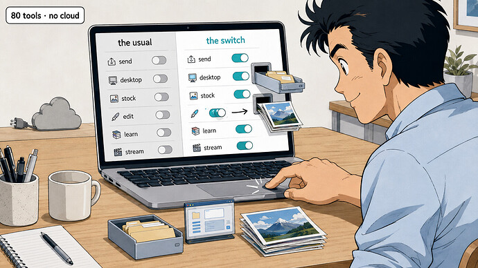 80 web tools, no cloud β switch your defaults