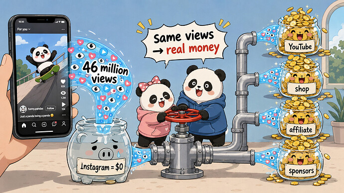 Turn 46M reach into money — the same views paid elsewhere